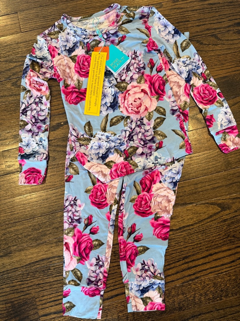 Brand NWT Posh Peanut Floral Long Sleeve Top w matching bottoms!